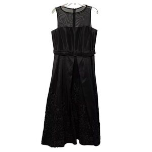 Cachet Maxi Dress Womens 14 Black Mesh Yoke Wedding‎ Formal Witchy Dark Romantic